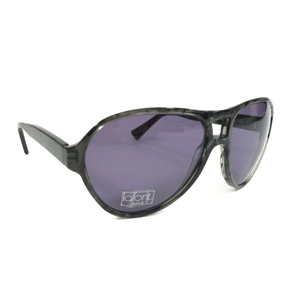 Jean Lafont Sunglasses OSTENDE 1021 Shiny Gray Tortoise Frames w/ Purple Lenses